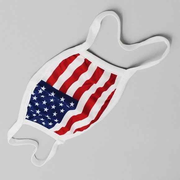 American Flag Face Mask with Elastic Ear Bands - Picture 2 of 3